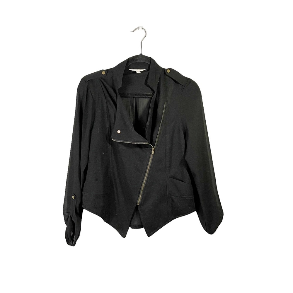 Charming Charlie Stretch Business Casual Preppy Contemporary Zip Sweater Jacket